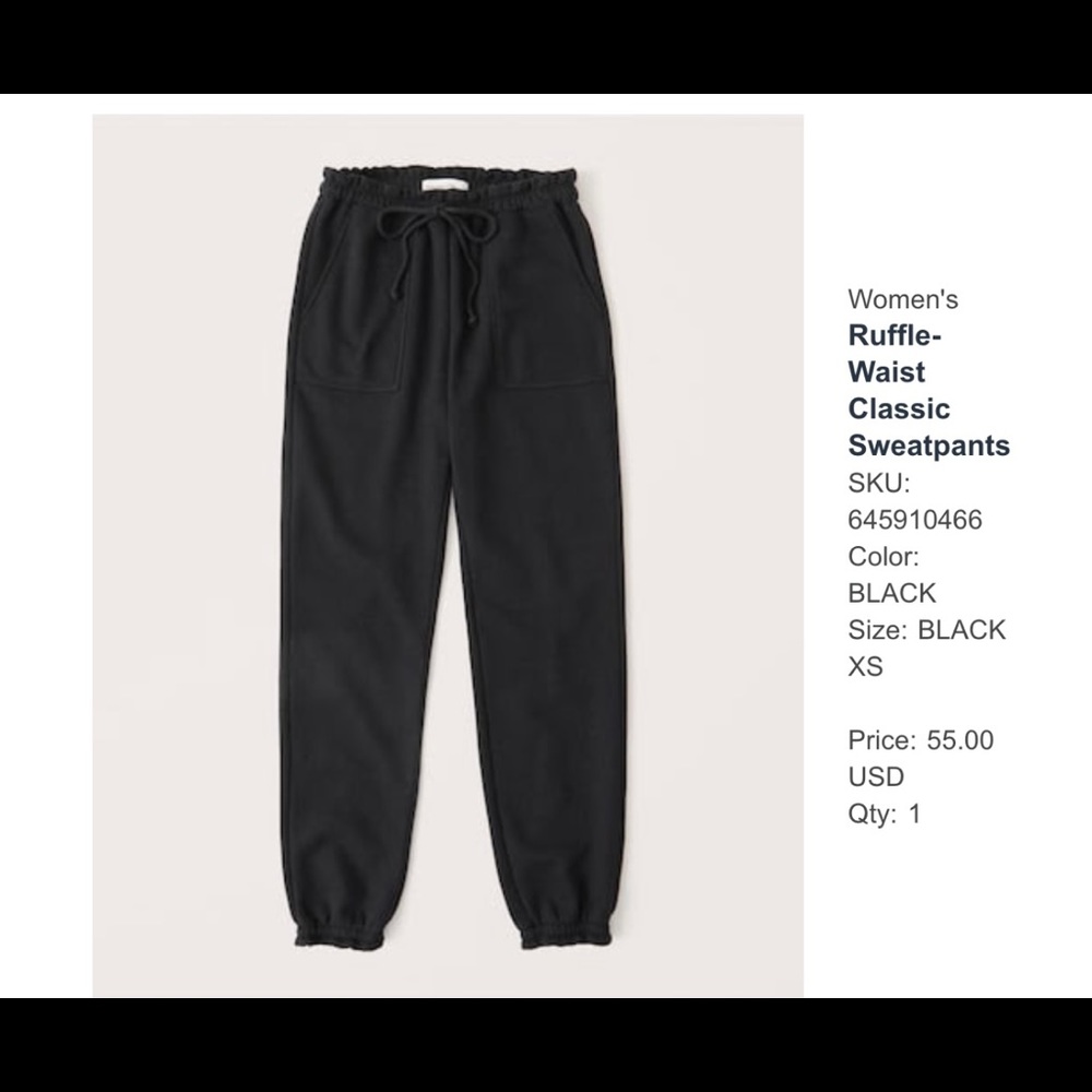 A&F ruffle waist classic sweatpants